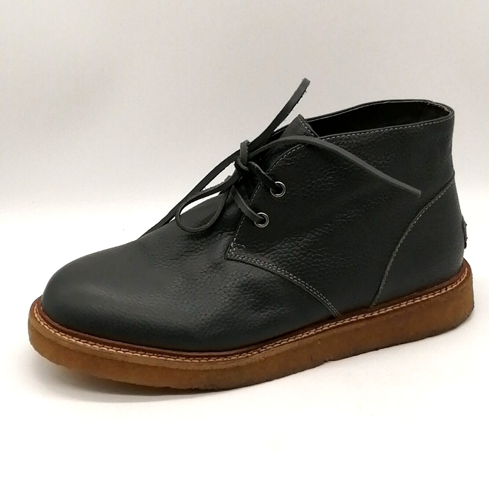 Australia Luxe Collective Mens Lincoln Chukka Boots Gray Leather Lace Up Fur 9